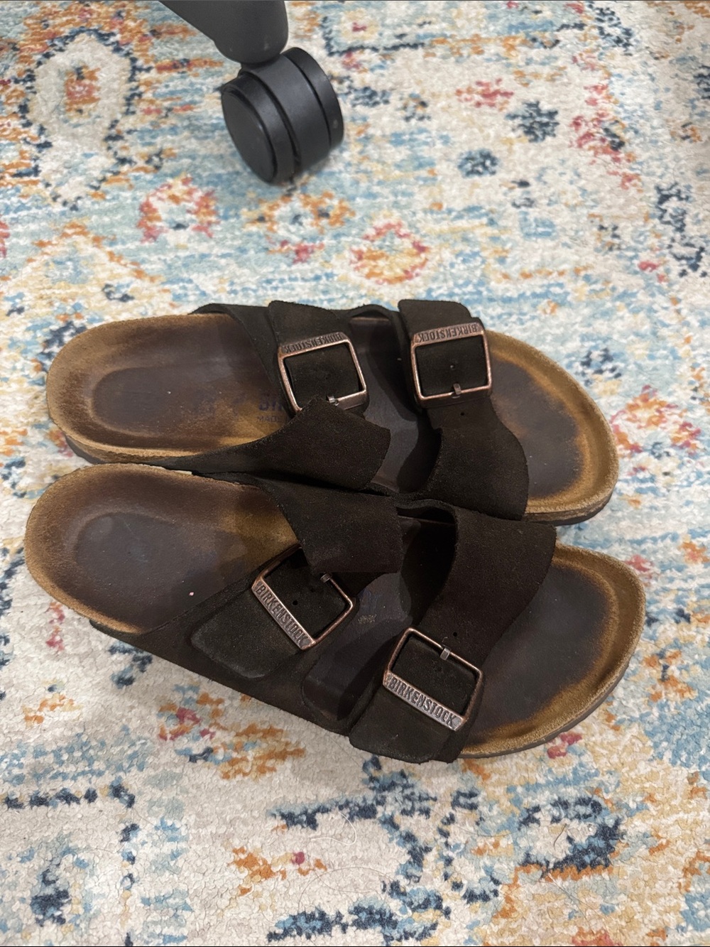 Birkenstock Dark Brown Suede Adjustable Double-Buckle Sandals - Picture 4 of 4